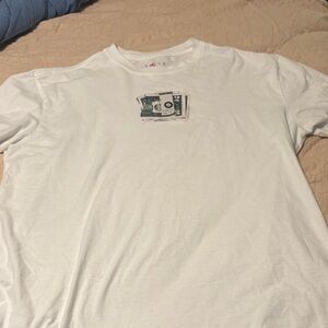 Jordan White Tee with Money Graphic